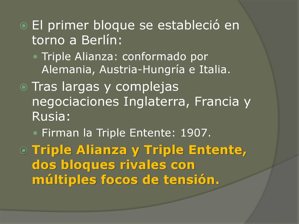El primer bloque se estableció en torno a Berlín: