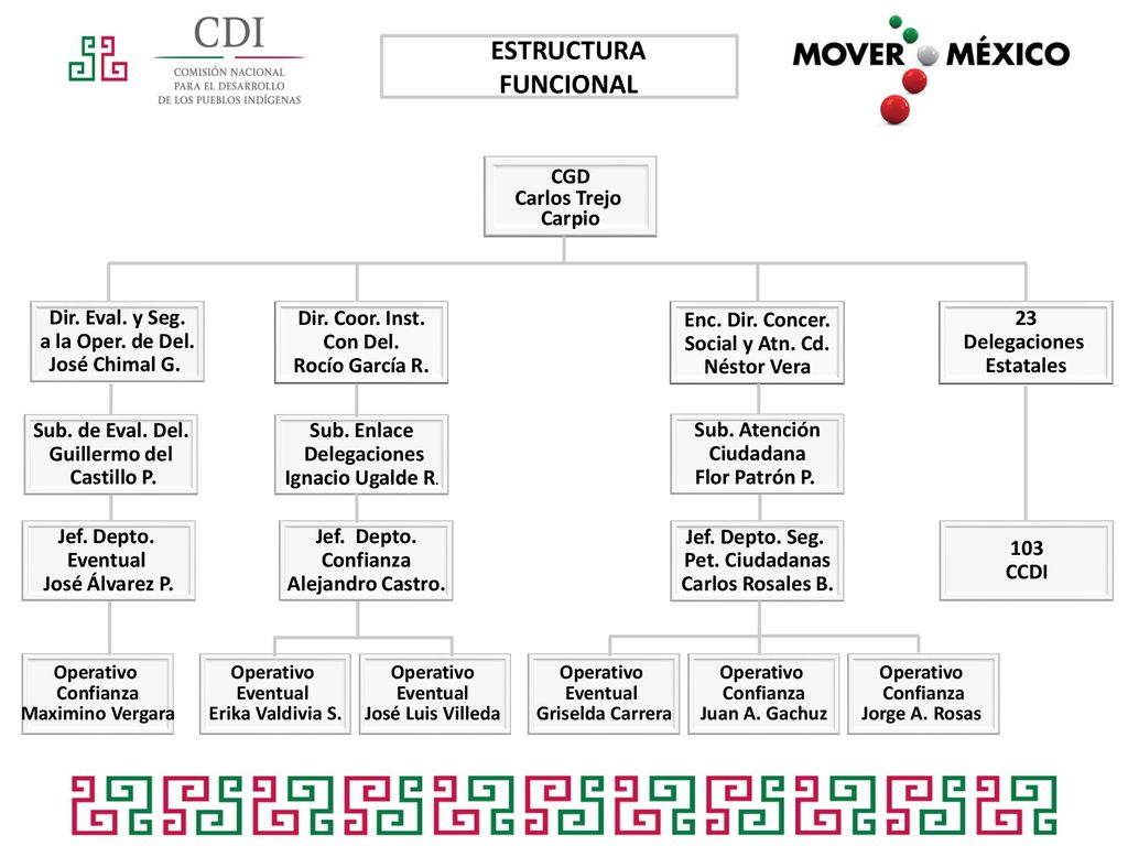 ESTRUCTURA FUNCIONAL CGD Carlos Trejo Carpio Dir. Eval. y Seg.