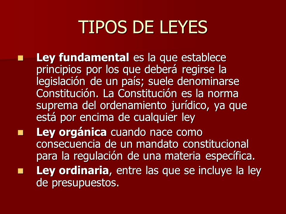 TIPOS DE LEYES