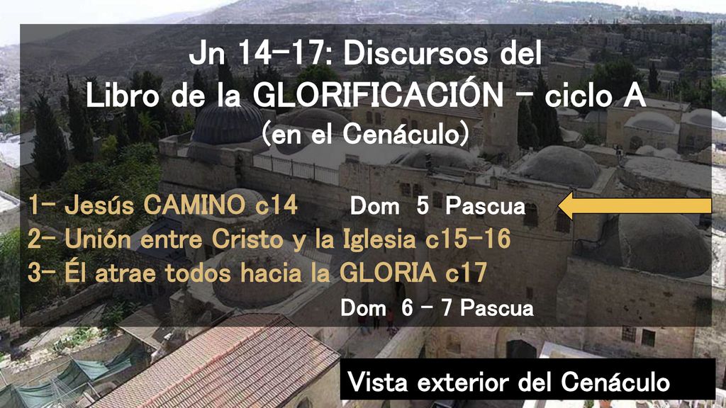 Jn 14-17: Discursos del Libro de la GLORIFICACIÓN - ciclo A (en el Cenáculo)