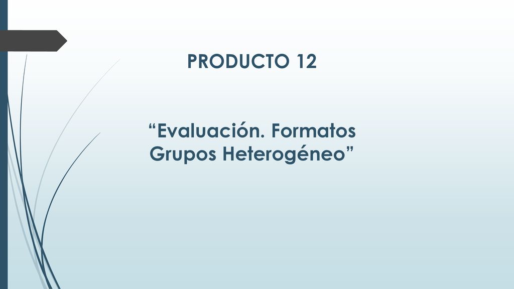 PRODUCTO 12 Evaluación. Formatos Grupos Heterogéneo