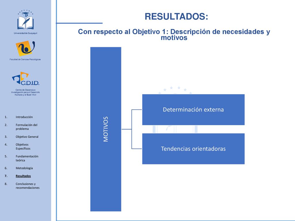 Con respecto al Objetivo 1: Descripción de necesidades y motivos