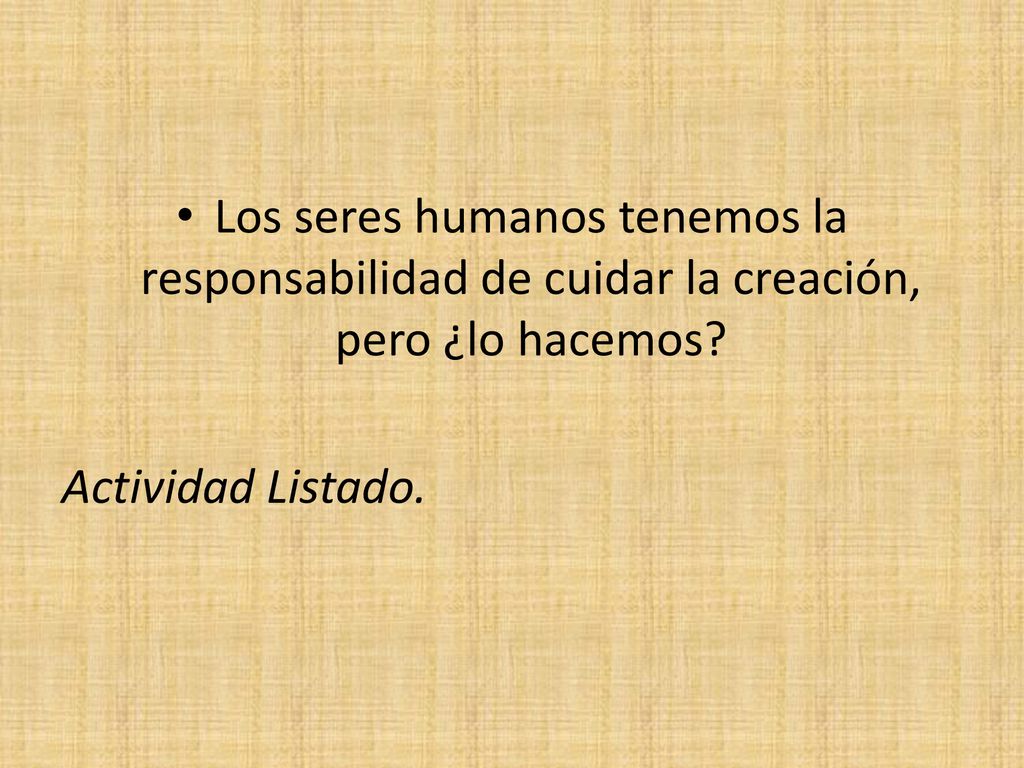 Los seres humanos tenemos la responsabilidad de cuidar la creación, pero ¿lo hacemos