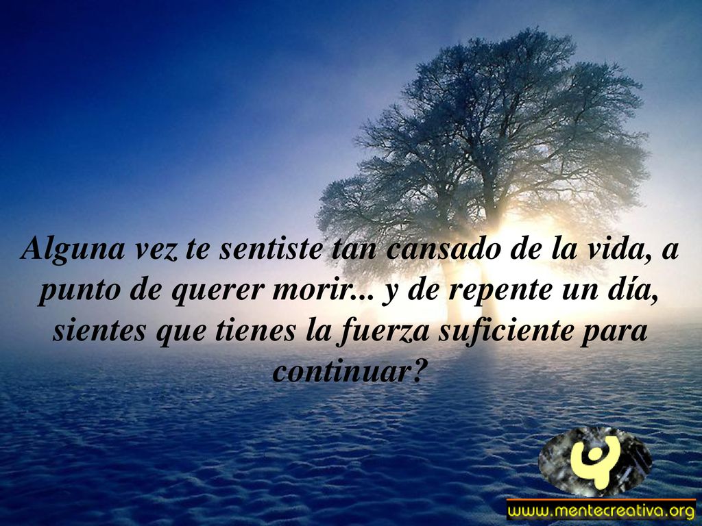 Alguna vez te sentiste tan cansado de la vida, a punto de querer morir