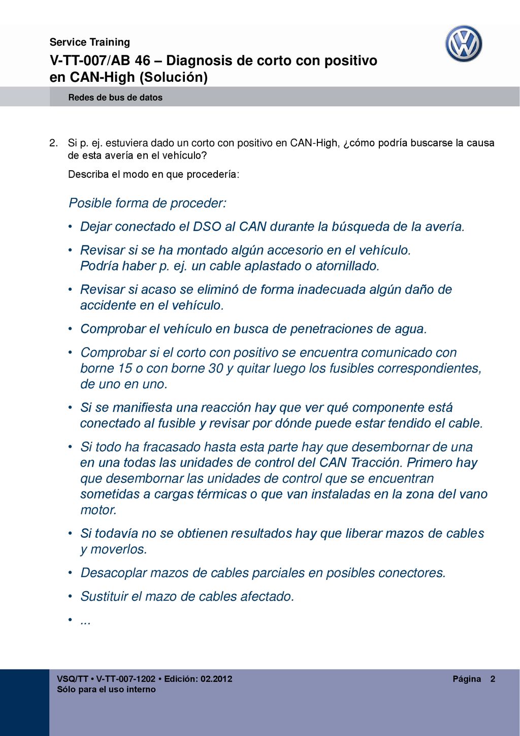 V-TT-007/AB 46 – Diagnosis de corto con positivo en CAN-High (Solución)