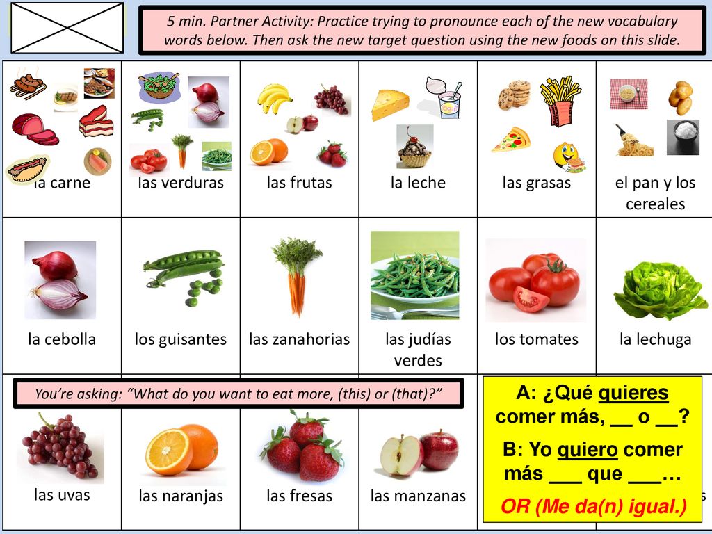 A: ¿Qué quieres comer más, __ o __