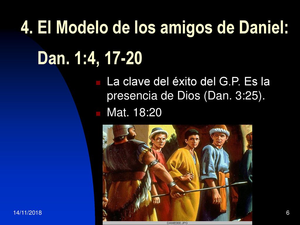4. El Modelo de los amigos de Daniel: Dan. 1:4, 17-20