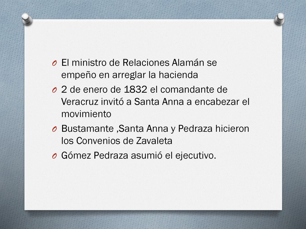 El ministro de Relaciones Alamán se empeño en arreglar la hacienda