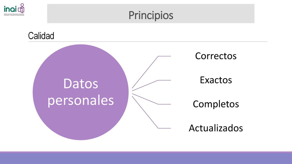 Datos personales Principios Correctos Exactos Completos Actualizados