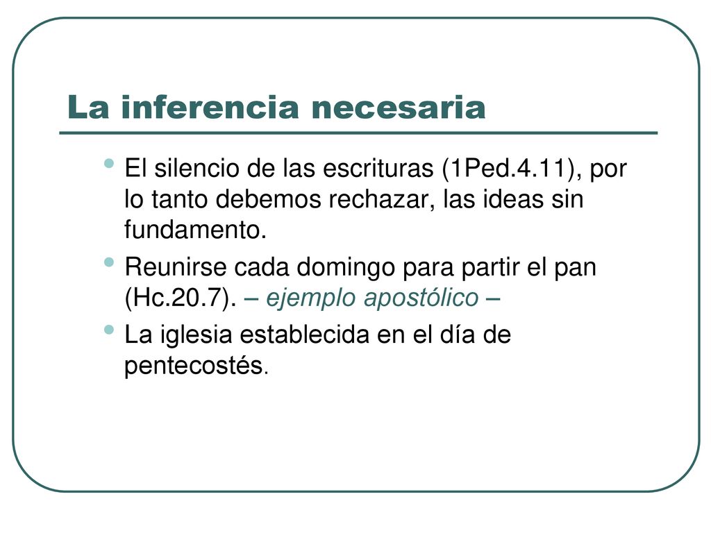 La inferencia necesaria