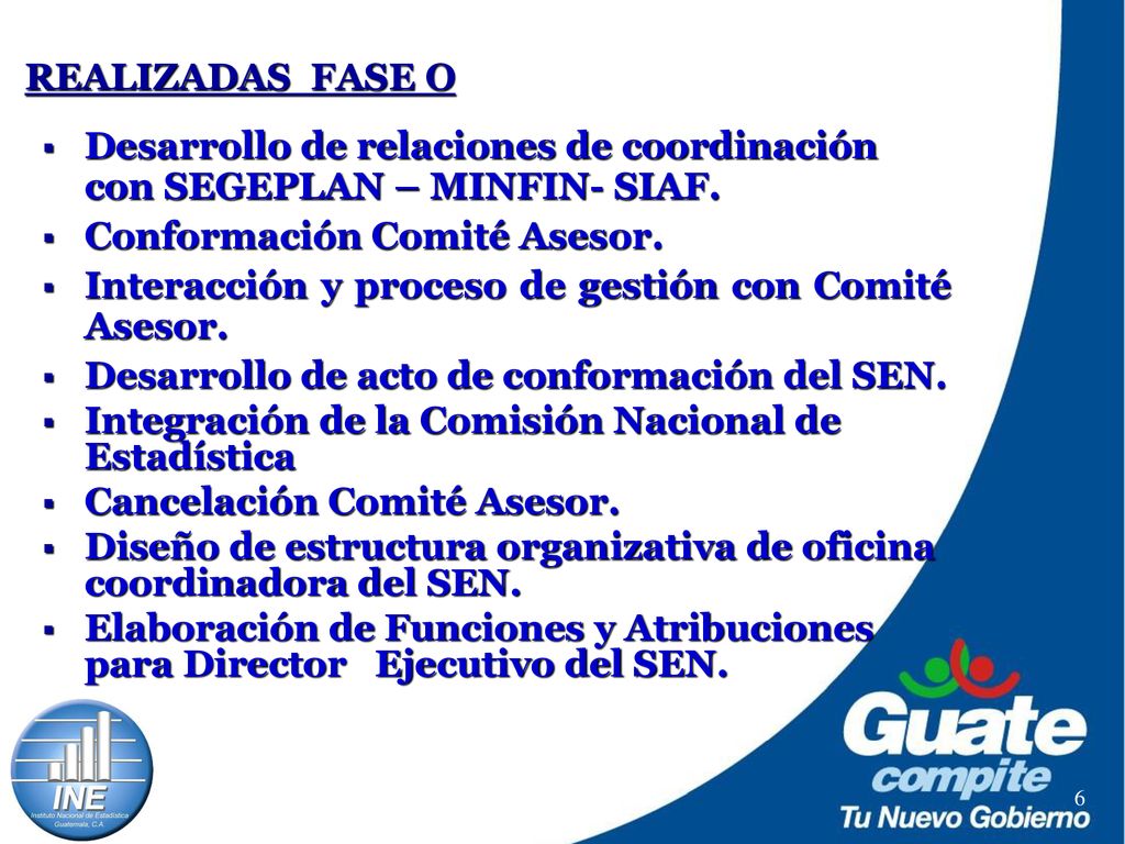 Desarrollo de relaciones de coordinación con SEGEPLAN – MINFIN- SIAF.