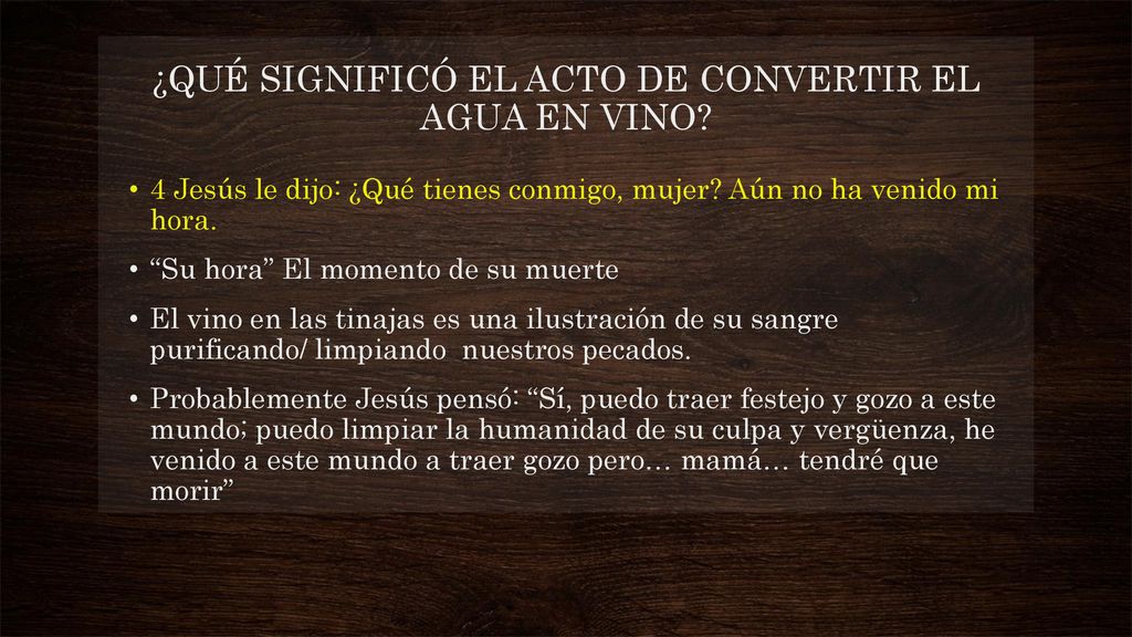 ¿QUÉ SIGNIFICÓ EL ACTO DE CONVERTIR EL AGUA EN VINO