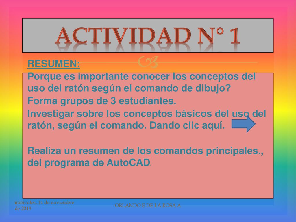 ACTIVIDAD N° 1 RESUMEN: Porque es importante conocer los conceptos del uso del ratón según el comando de dibujo