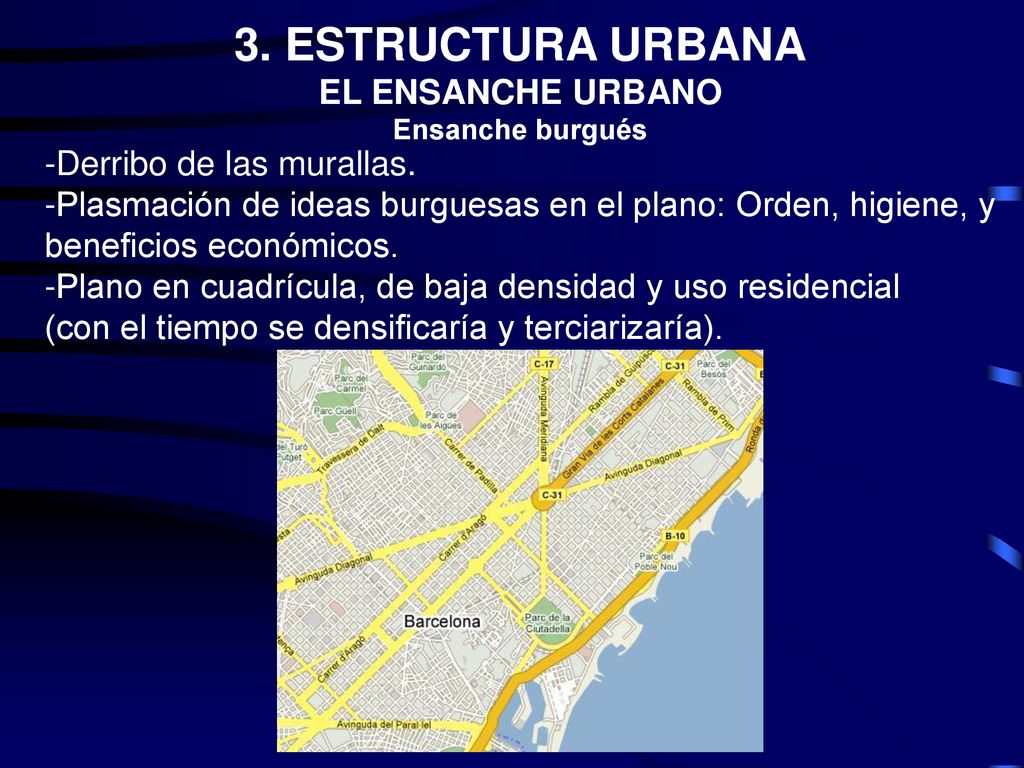 3. ESTRUCTURA URBANA EL ENSANCHE URBANO Derribo de las murallas.