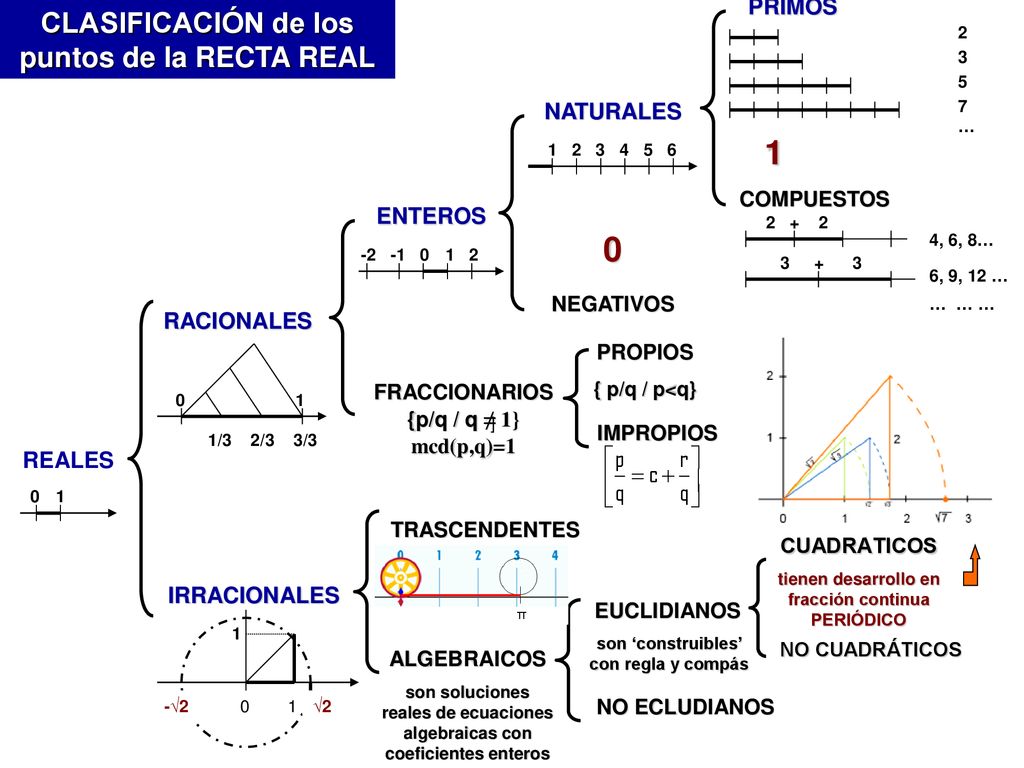 1 CLASIFICACIÓN de los puntos de la RECTA REAL PRIMOS NATURALES