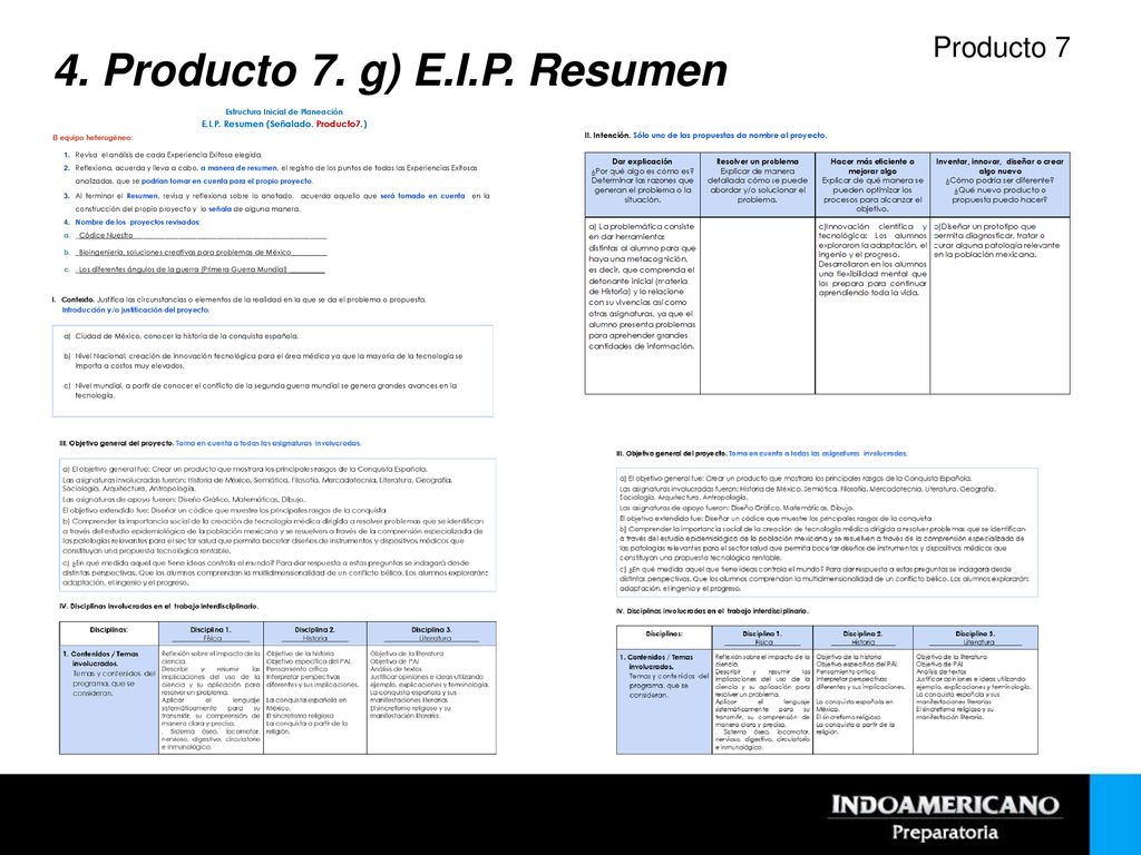 4. Producto 7. g) E.I.P. Resumen