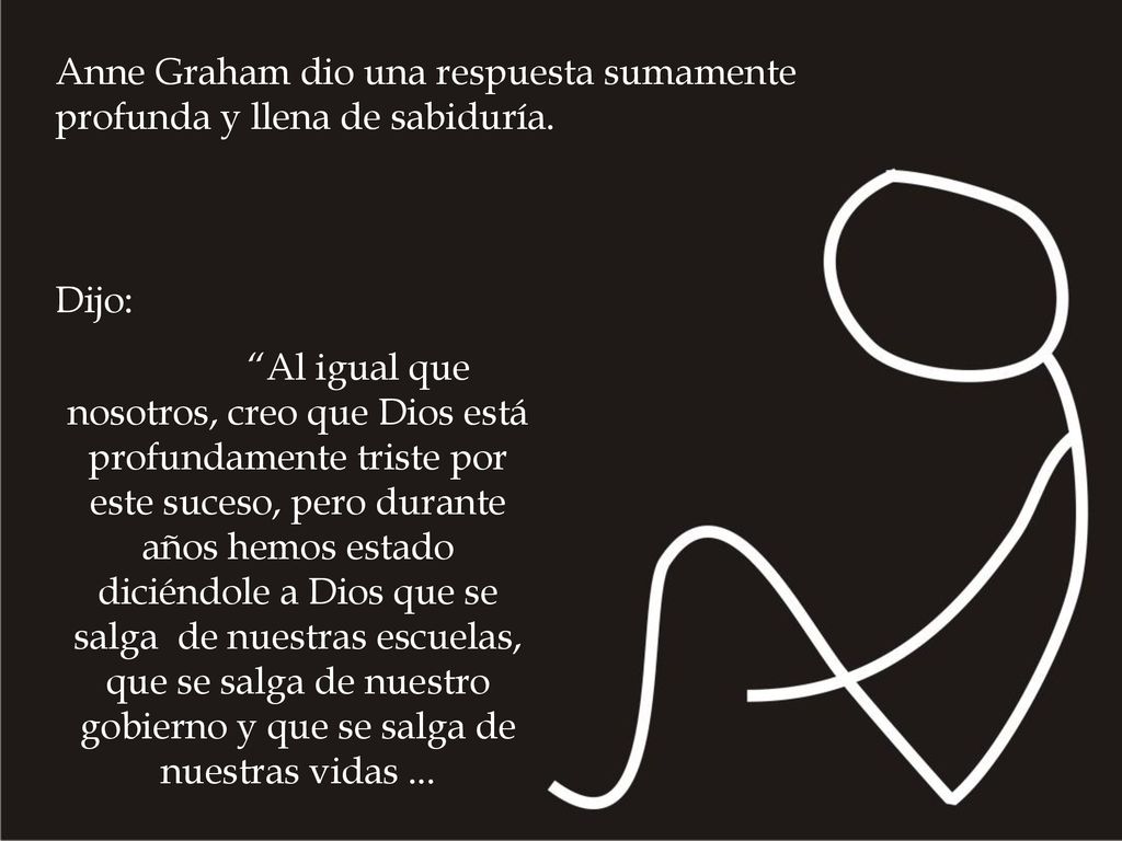 Anne Graham dio una respuesta sumamente profunda y llena de sabiduría.