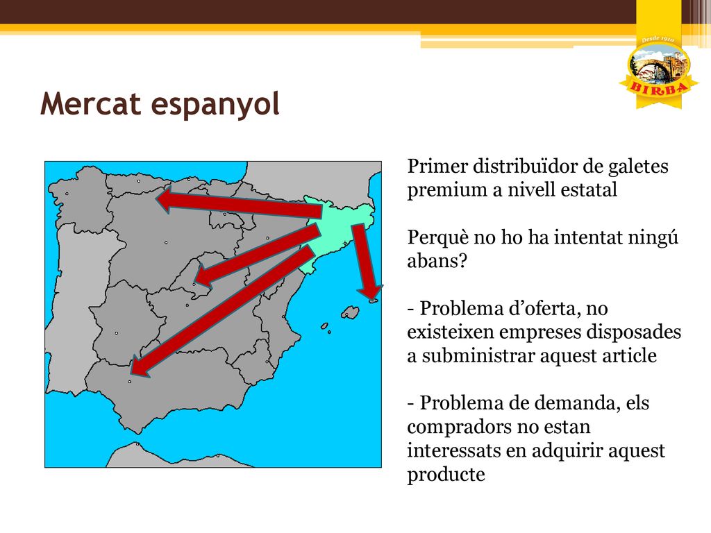 Mercat espanyol Primer distribuïdor de galetes premium a nivell estatal. Perquè no ho ha intentat ningú abans