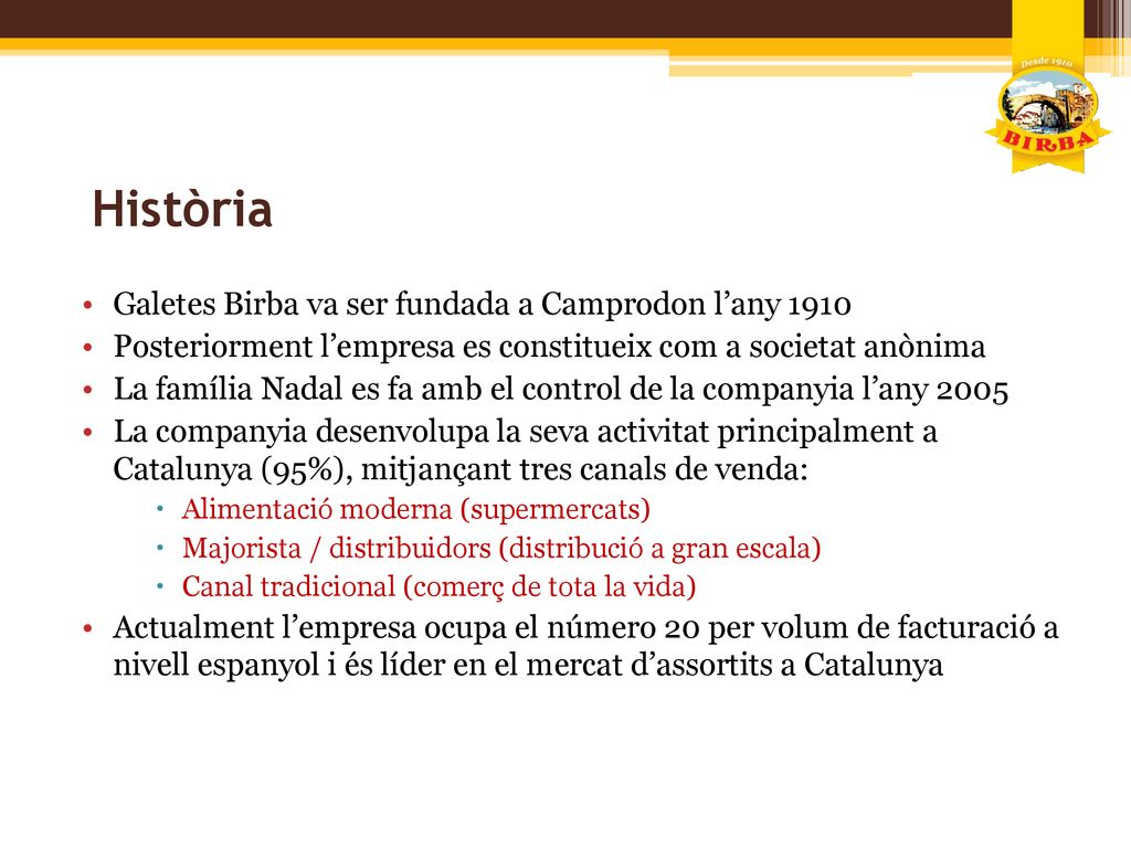 Història Galetes Birba va ser fundada a Camprodon l’any 1910