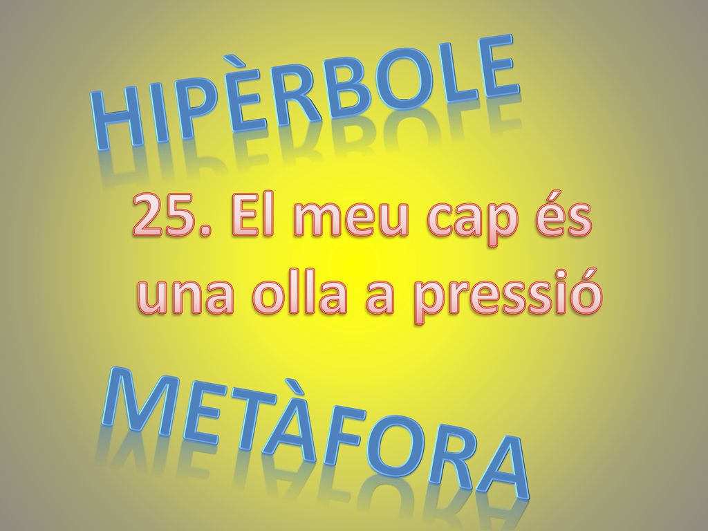 HIPÈRBOLE 25. El meu cap és una olla a pressió metàfora