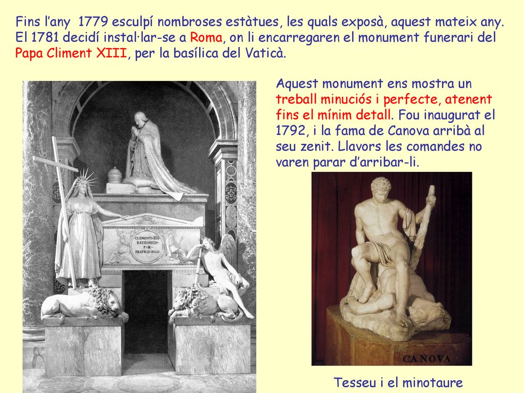 Fins l’any 1779 esculpí nombroses estàtues, les quals exposà, aquest mateix any.