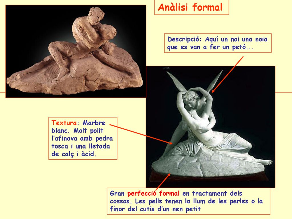Anàlisi formal Descripció: Aquí un noi una noia que es van a fer un petó...