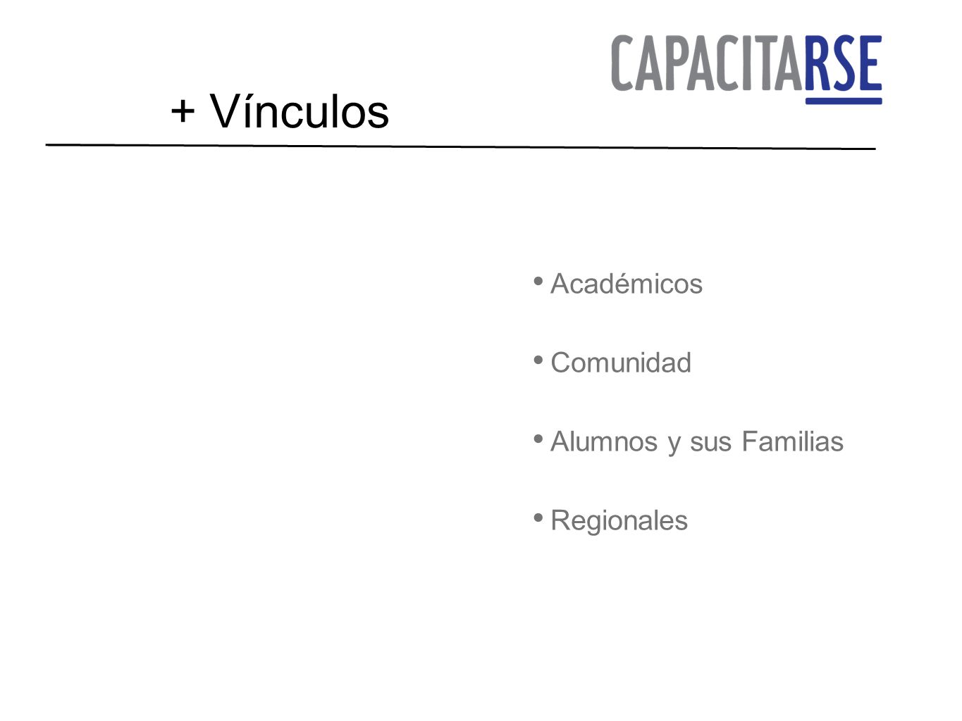 + Vínculos Académicos Comunidad Alumnos y sus Familias Regionales