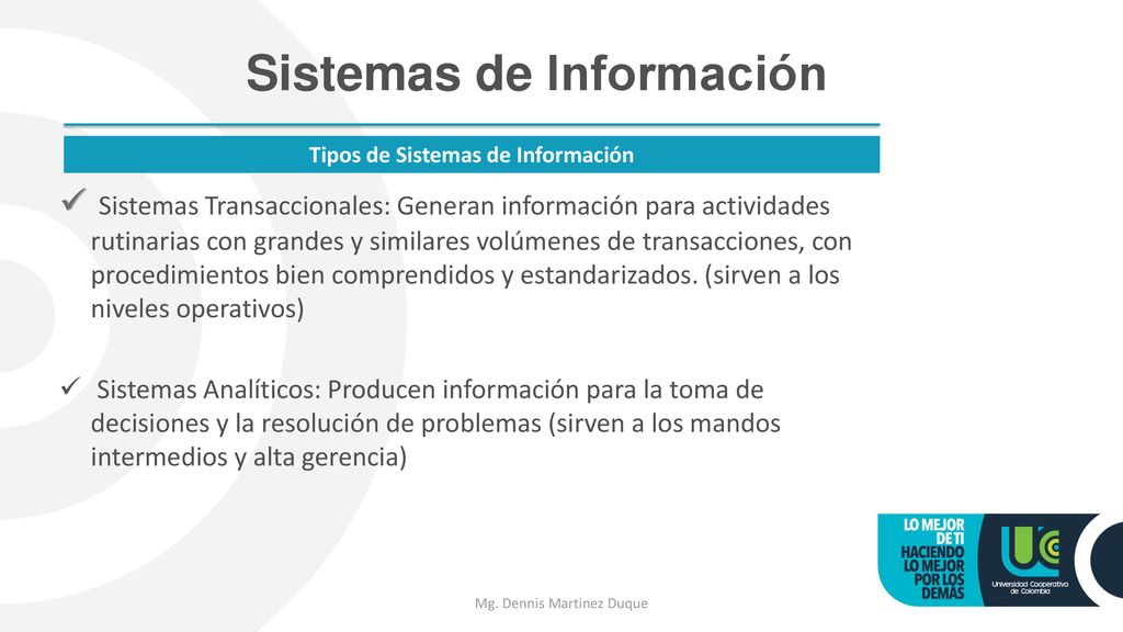 Tipos de Sistemas de Información