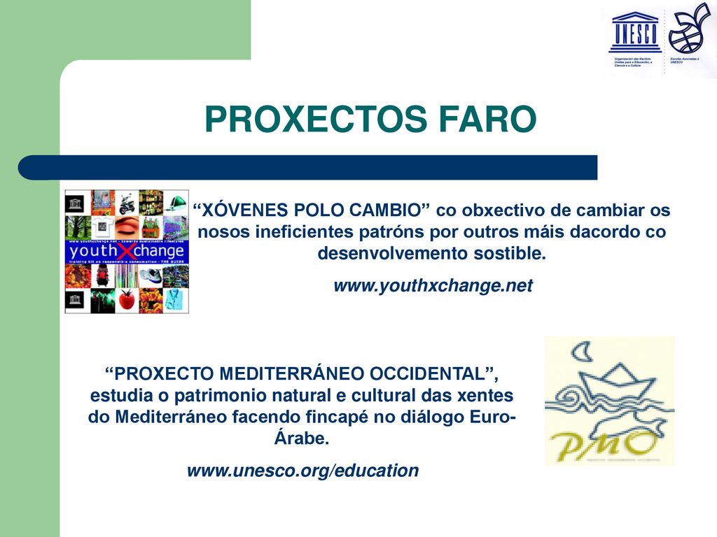 PROXECTOS FARO XÓVENES POLO CAMBIO co obxectivo de cambiar os nosos ineficientes patróns por outros máis dacordo co desenvolvemento sostible.