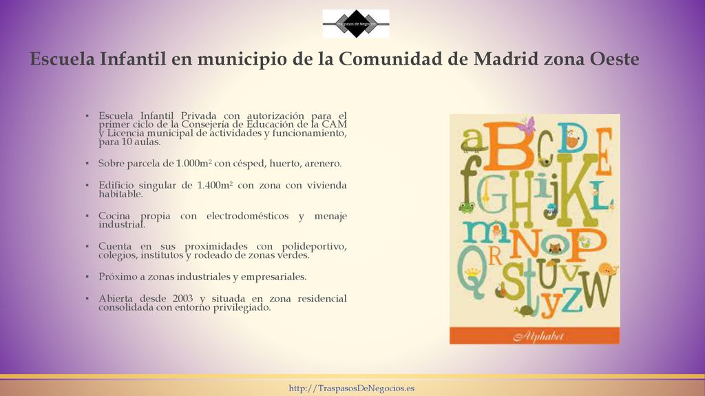 Escuela Infantil en municipio de la Comunidad de Madrid zona Oeste