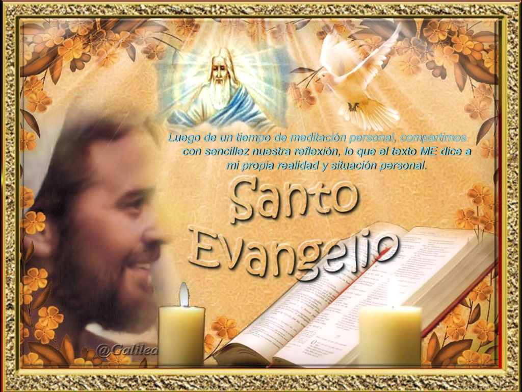 Luego de un tiempo de meditación personal, compartimos con sencillez nuestra reflexión, lo que el texto ME dice a mi propia realidad y situación personal.