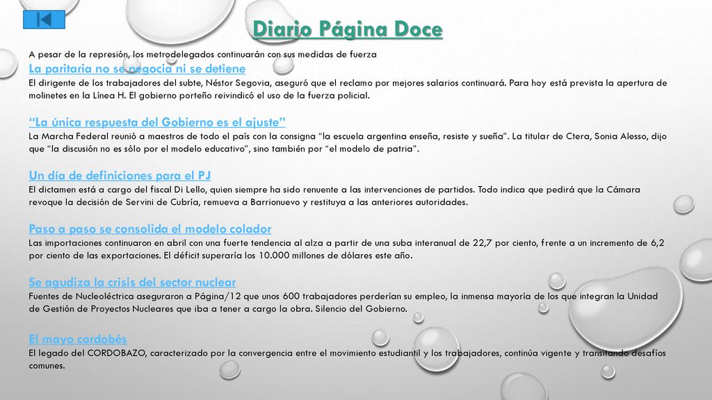 Diario Página Doce La paritaria no se negocia ni se detiene