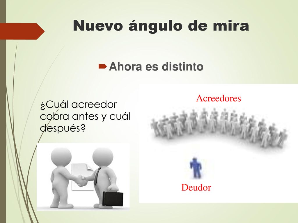Nuevo ángulo de mira Ahora es distinto Acreedores