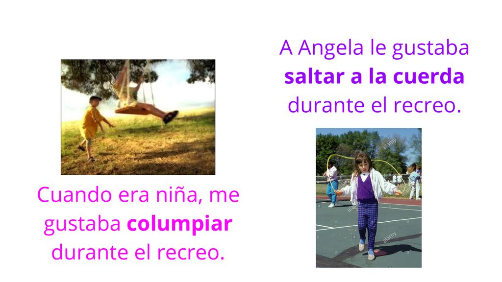 A Angela le gustaba saltar a la cuerda durante el recreo.