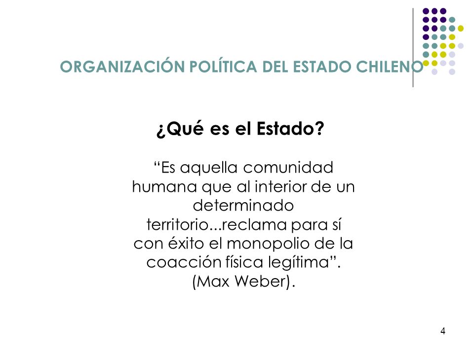 ¿Qué es el Estado ORGANIZACIÓN POLÍTICA DEL ESTADO CHILENO