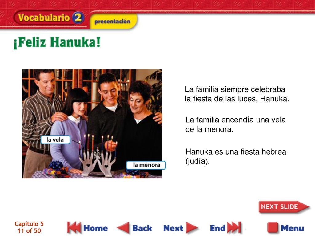 La familia siempre celebraba la fiesta de las luces, Hanuka.