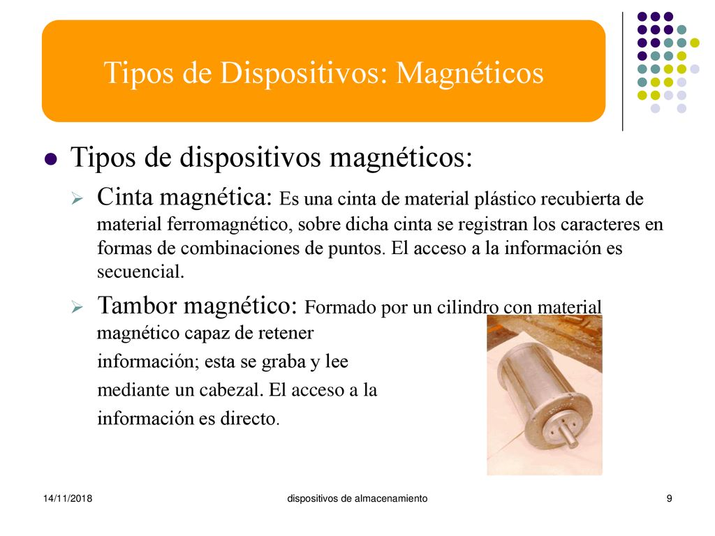 Servidor Tipos de Dispositivos: Magnéticos