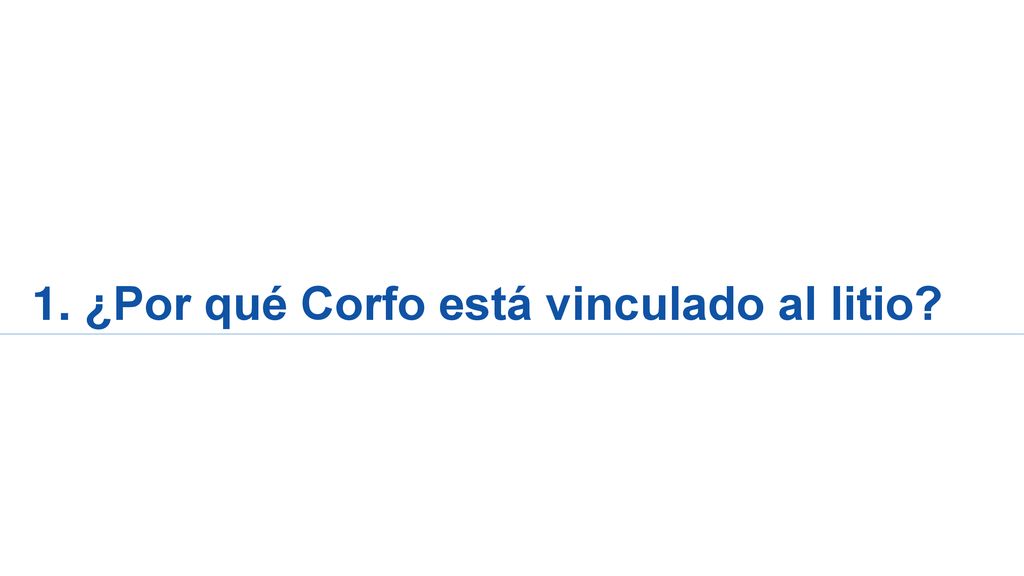 1. ¿Por qué Corfo está vinculado al litio