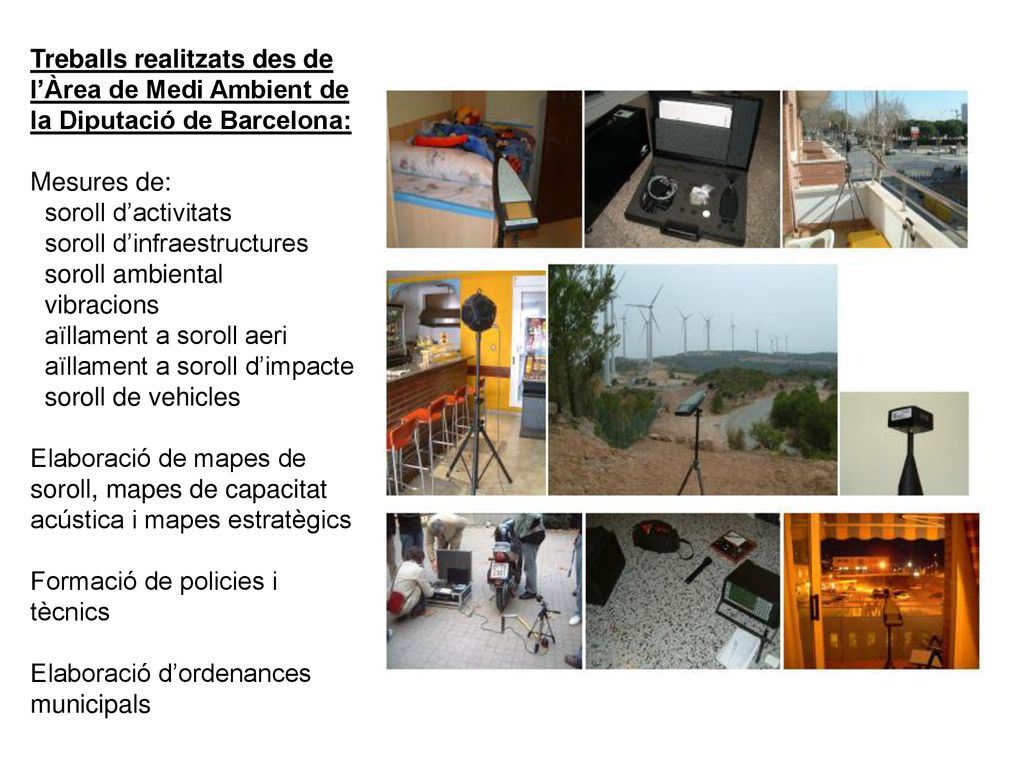 Treballs realitzats des de l’Àrea de Medi Ambient de la Diputació de Barcelona: