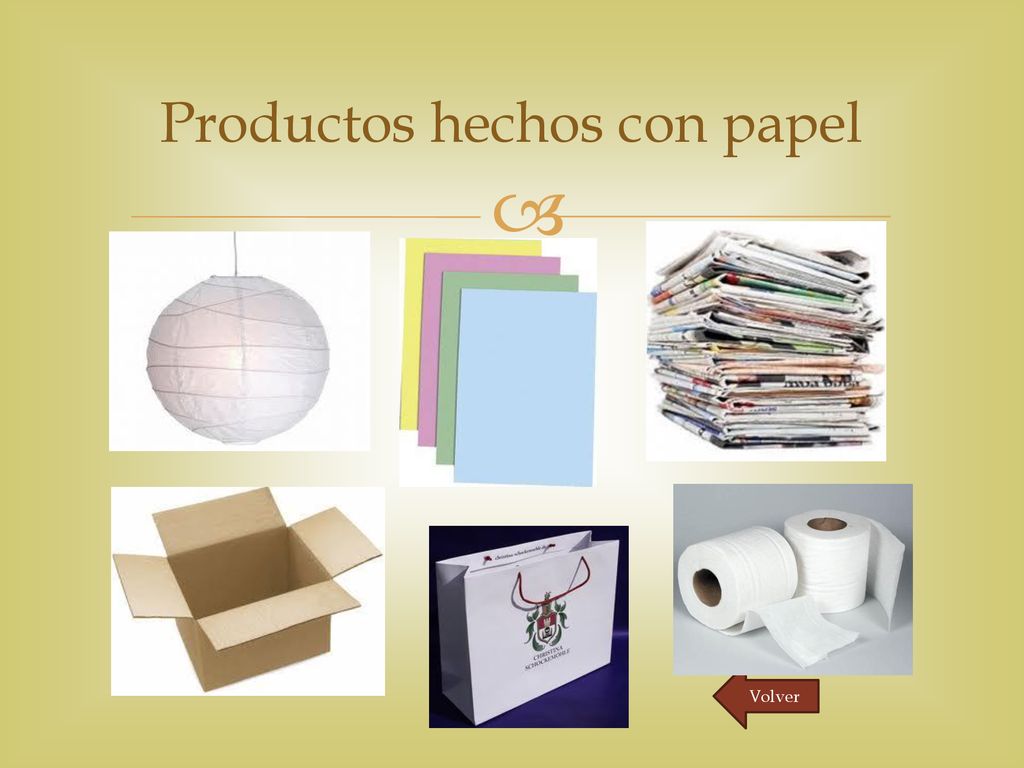 Productos hechos con papel