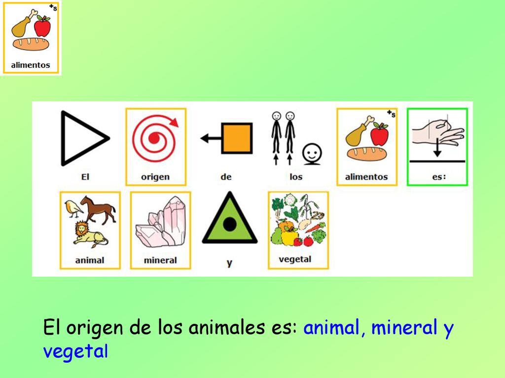 El origen de los animales es: animal, mineral y vegetal
