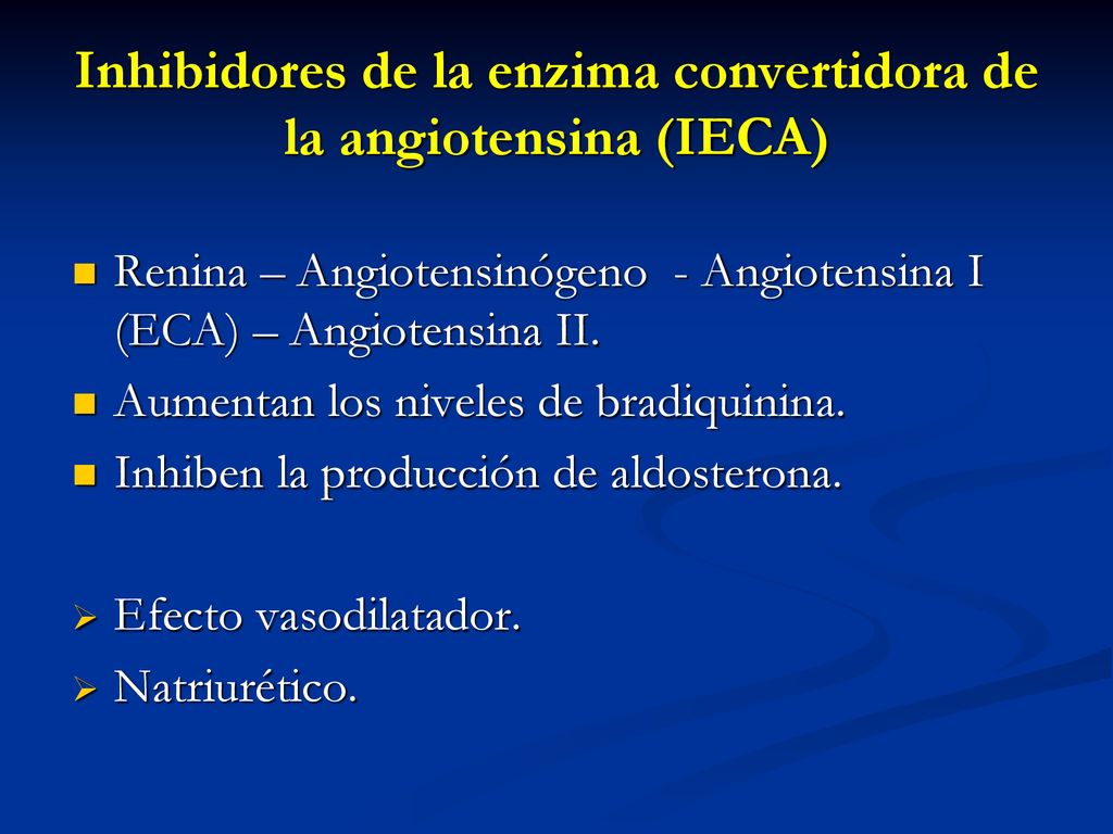 Inhibidores de la enzima convertidora de la angiotensina (IECA)