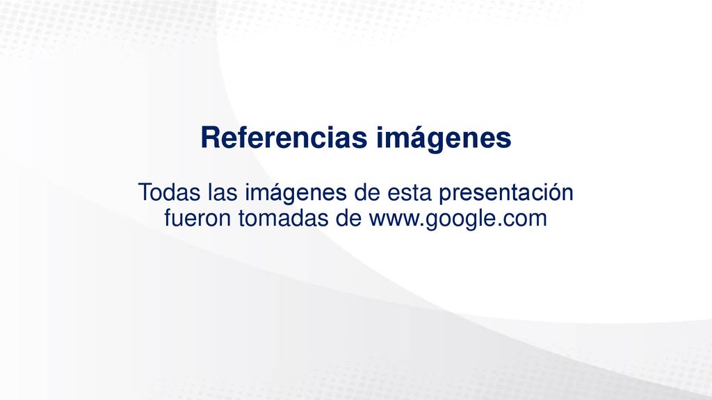 Referencias imágenes Todas las imágenes de esta presentación fueron tomadas de