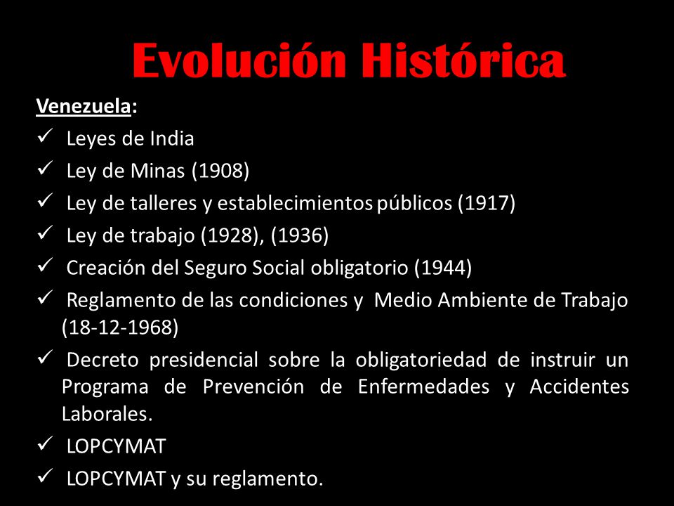 Evolución Histórica Venezuela: Leyes de India Ley de Minas (1908)