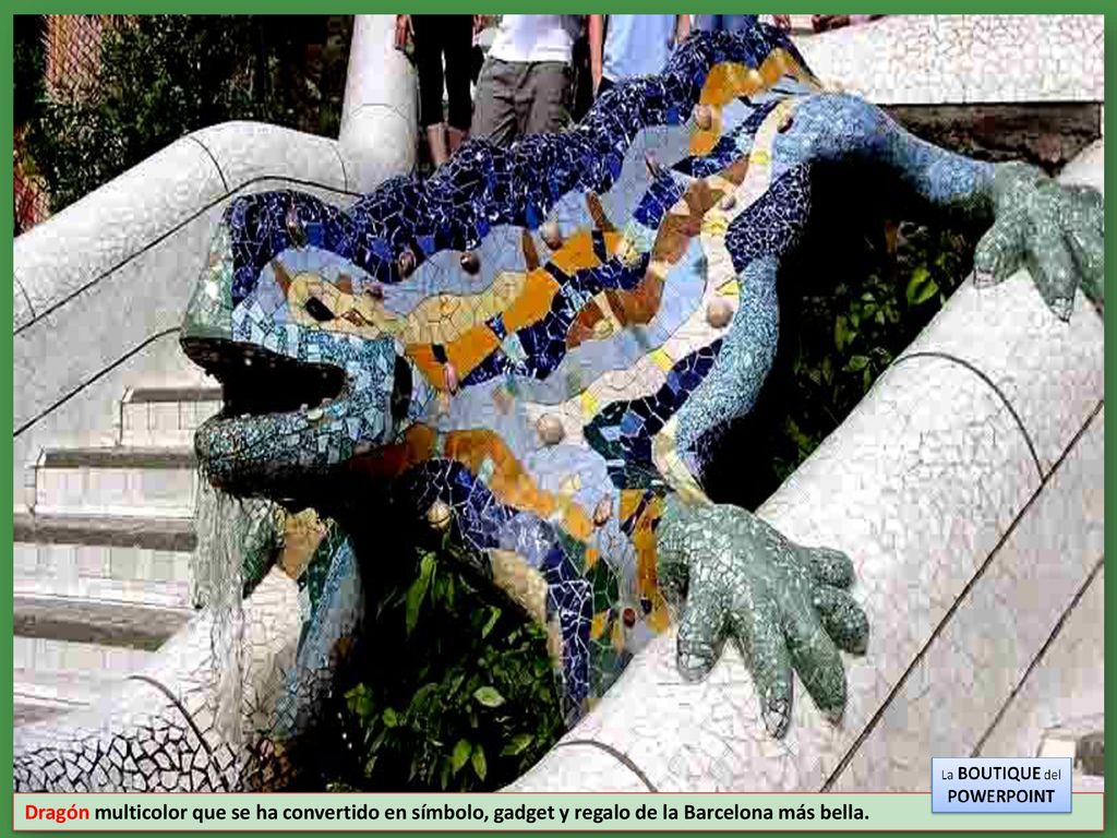 Dragón multicolor que se ha convertido en símbolo, gadget y regalo de la Barcelona más bella.