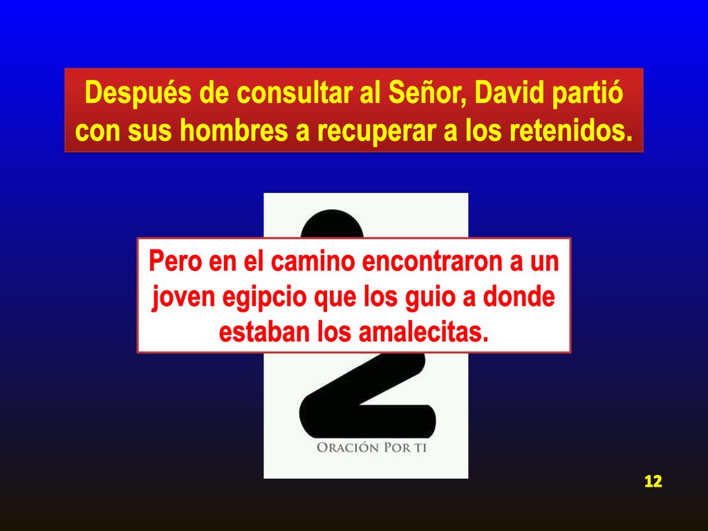 Después de consultar al Señor, David partió con sus hombres a recuperar a los retenidos.
