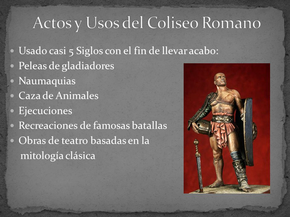 Actos y Usos del Coliseo Romano