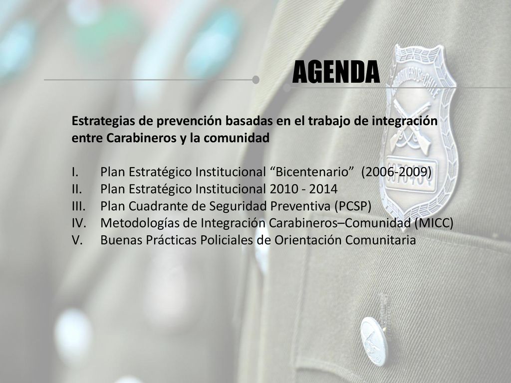 AGENDA Estrategias de prevención basadas en el trabajo de integración