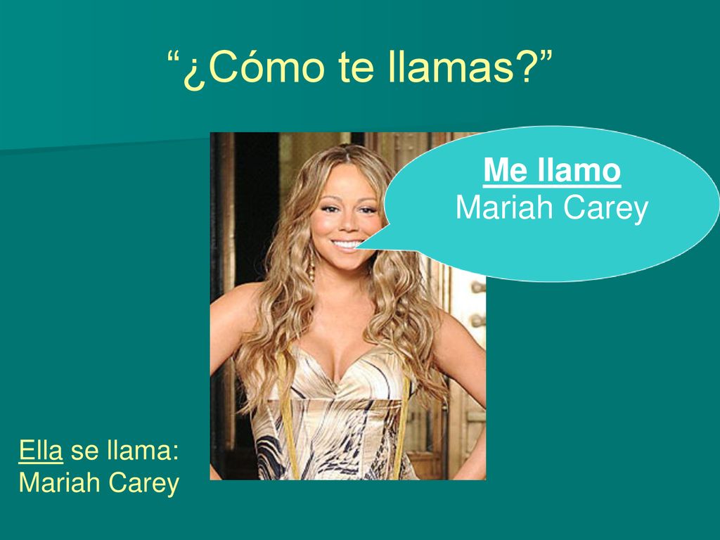 ¿Cómo te llamas Me llamo Mariah Carey Ella se llama: Mariah Carey