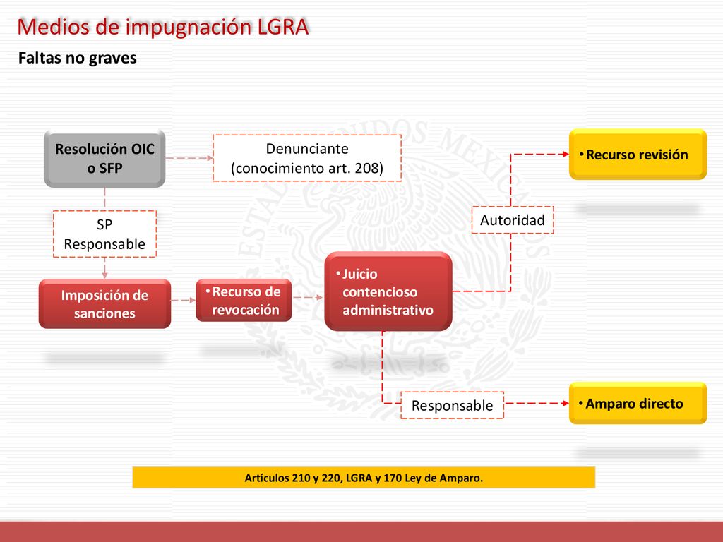 Imposición de sanciones Artículos 210 y 220, LGRA y 170 Ley de Amparo.